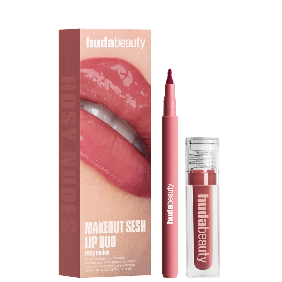 HUDA BEAUTY Rosy Nude - Makeout Sesh Lip Kit Image 1