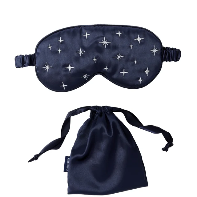 Cult Beauty Navy Satin Sleep Mask (in Drawstring Bag)