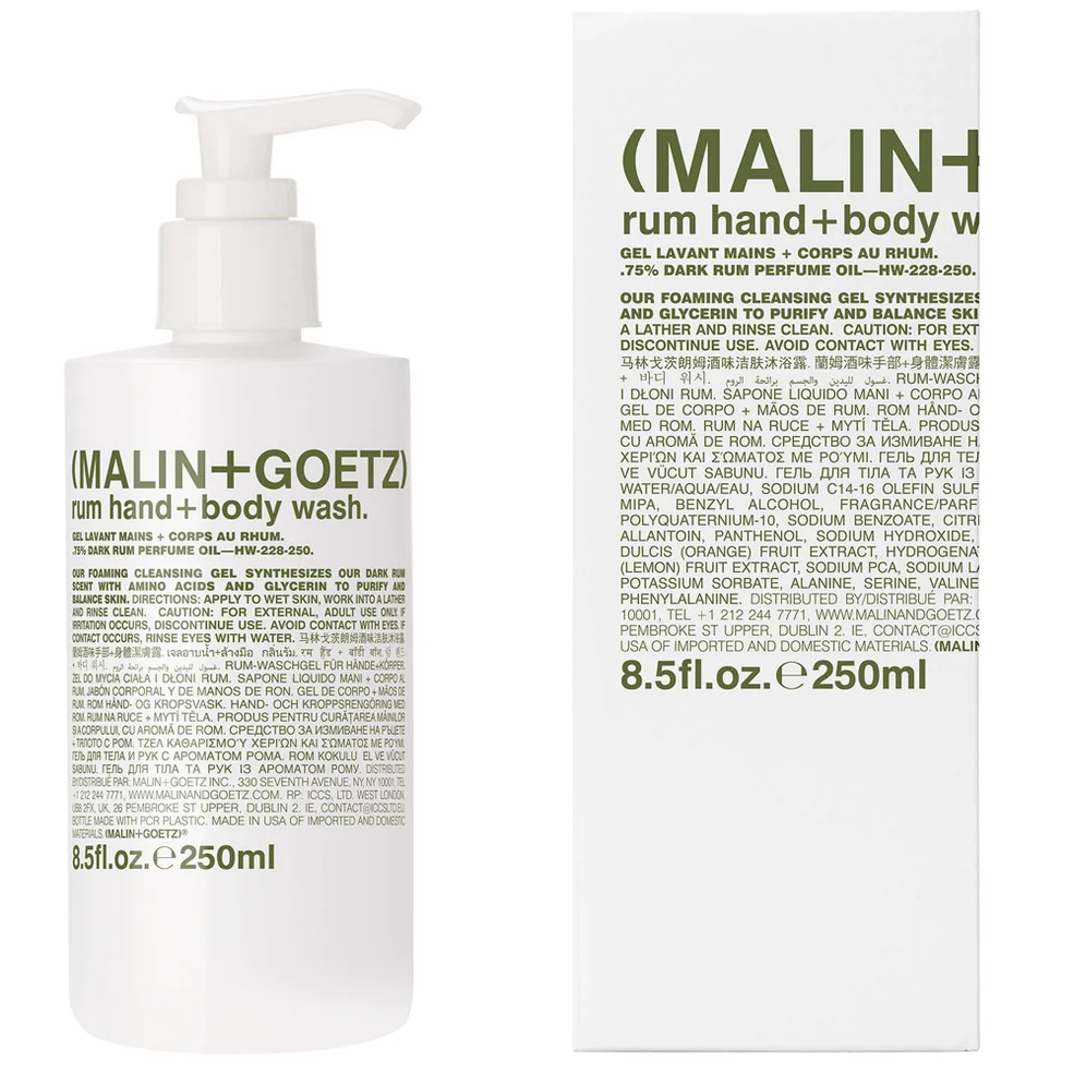 Malin & Goetz Rum Hand + Body Wash 250ml Image 1