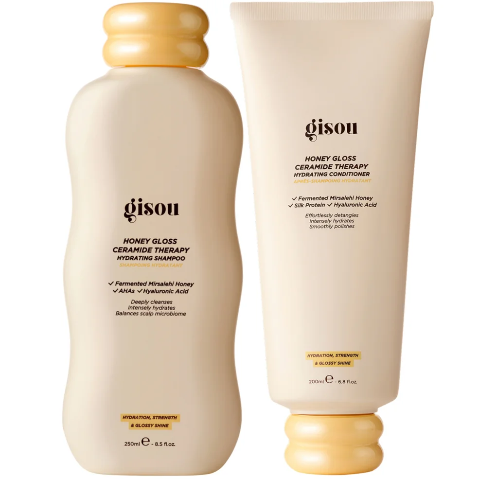 Gisou Honey Gloss Ceramide Cleanse Shampoo + Conditioner Image 1