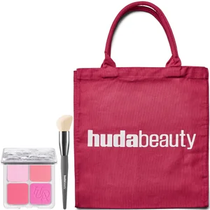 HUDA BEAUTY Blush & Glow Essentials Bundle and Tote Bag (Various Shades) - Shade Baby Pink