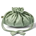 Cult Beauty Green Velvet Drawstring Bag